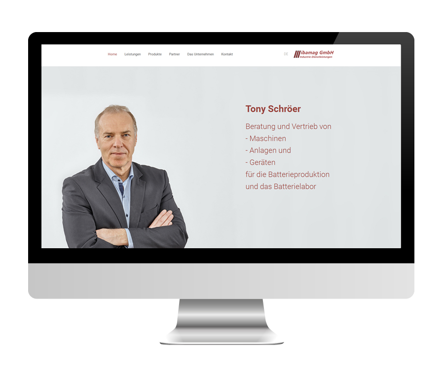 Responsive Webseite für Ibamag Industrie-Dienstleistungen GmbH