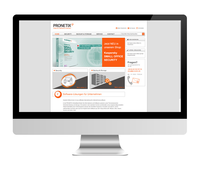 Webdesign & Magento Online-Shop PRONETIX Aachen